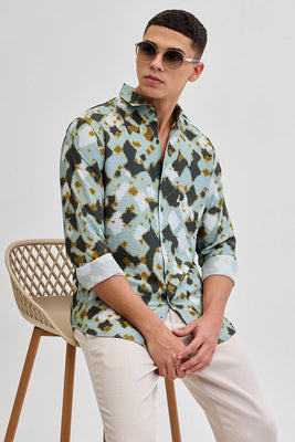 Green Textured Abstract Shirt