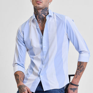 Light Blue Stripes Slim Fit Shirt
