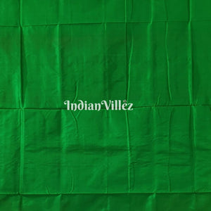 Orange Green Laxmi Pada Jhoti Design Sambalpuri Ikat Bomkai Silk Saree