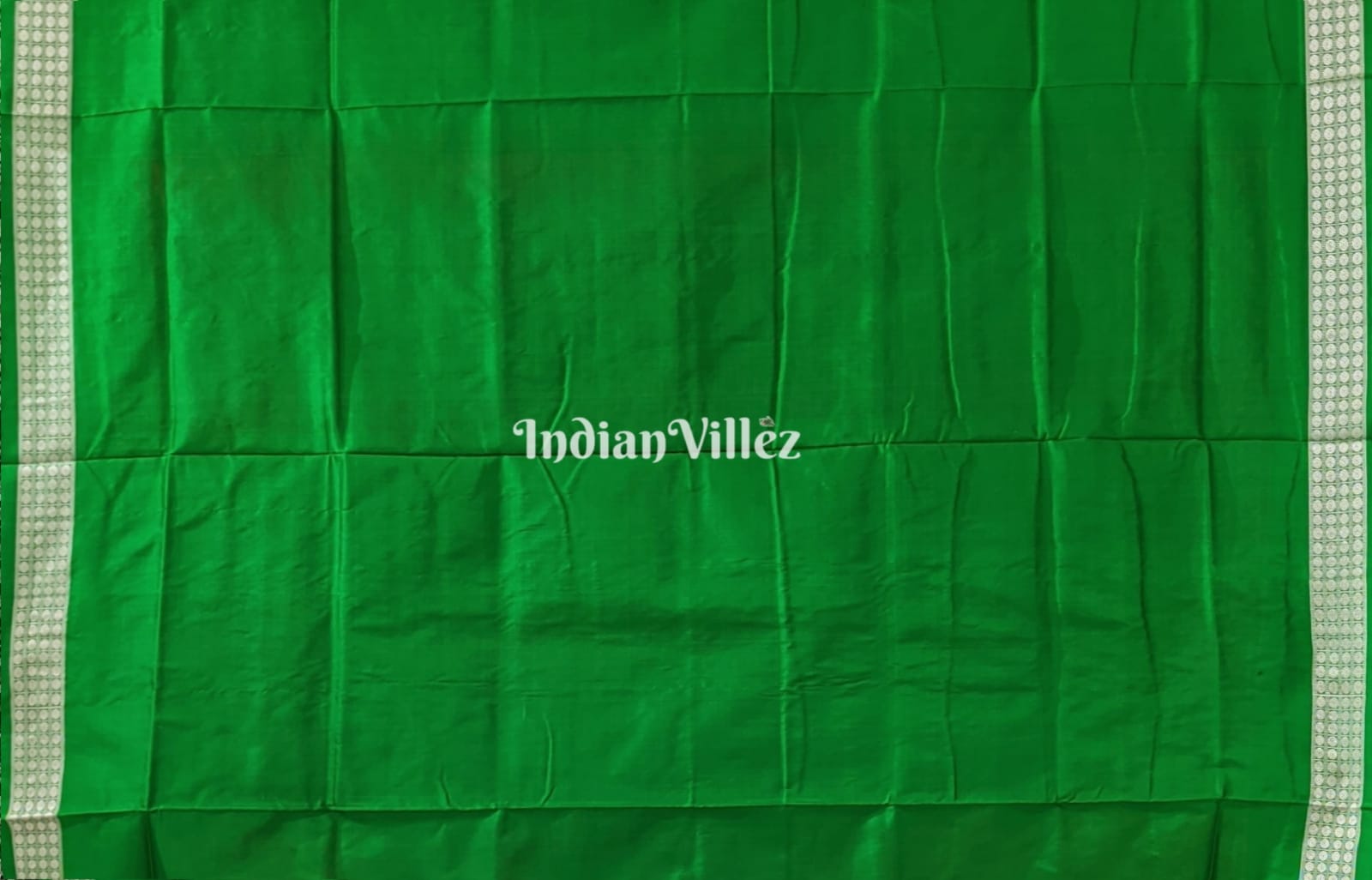 Orange Green Laxmi Pada Jhoti Design Sambalpuri Ikat Bomkai Silk Saree