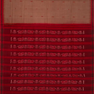 Dusty Pink Handloom Orissa Cotton Saree With Spear Motifs