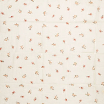 Taupe Handloom Linen Saree With Printed Floral Motifs