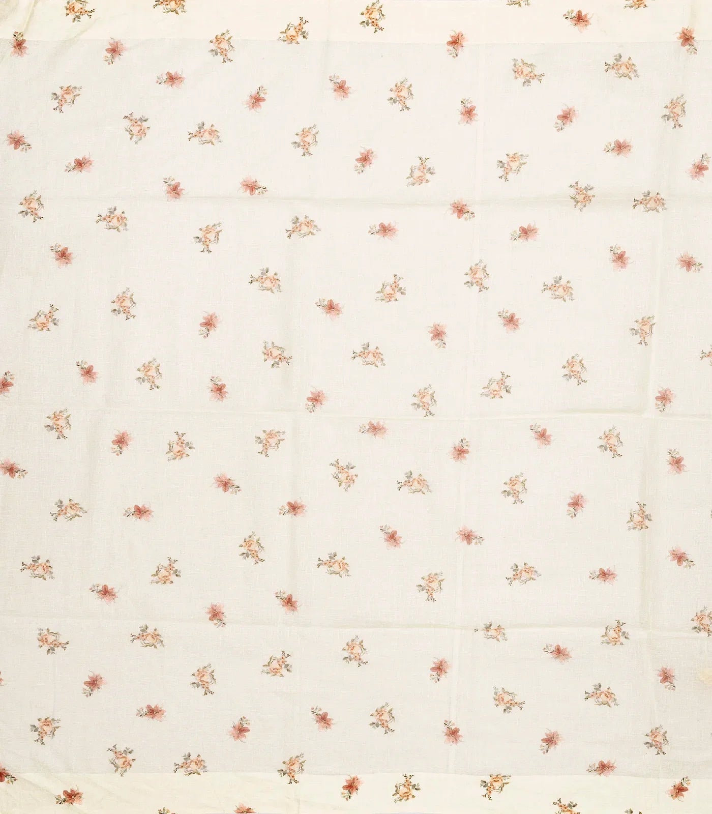 Taupe Handloom Linen Saree With Printed Floral Motifs