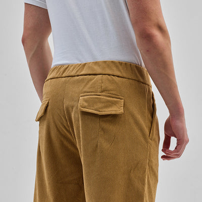 Light Brown Corduroy Relaxed Fit Trousers