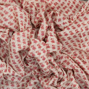 Off White Handloom Chanderi Cotton Saree With Printed Floral Motifs