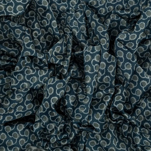 Navy Blue Woven Jaipur Cotton Saree With Printed Floral Motifs