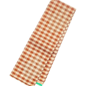 Brown Handloom Soft Silk Saree With Checks & Buttas