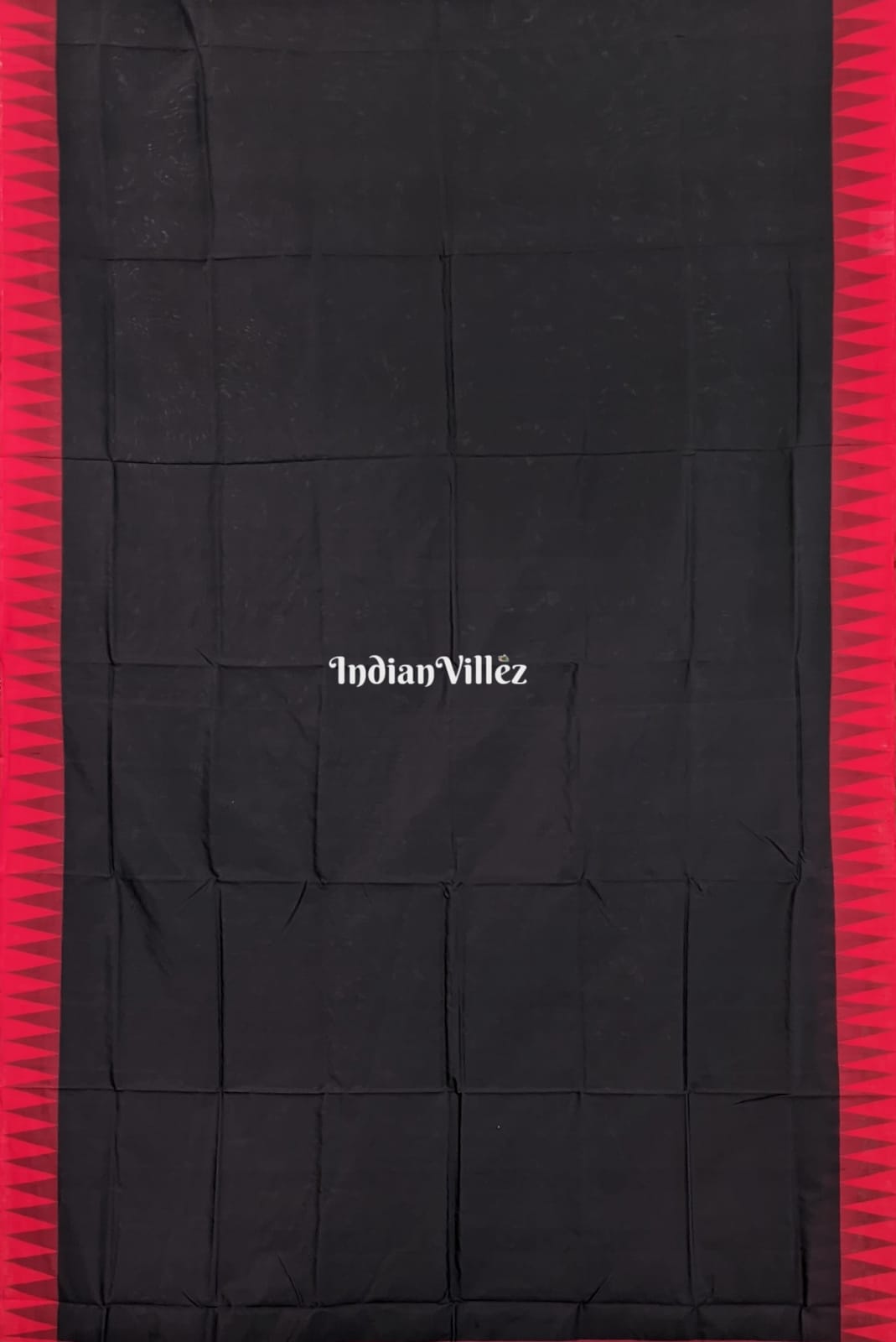 Black With Red Kumbha Odisha Handloom Sambalpuri Silk Saree