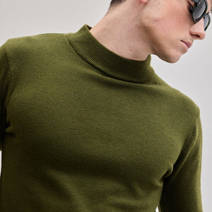 Olive Knitted Sweatshirt