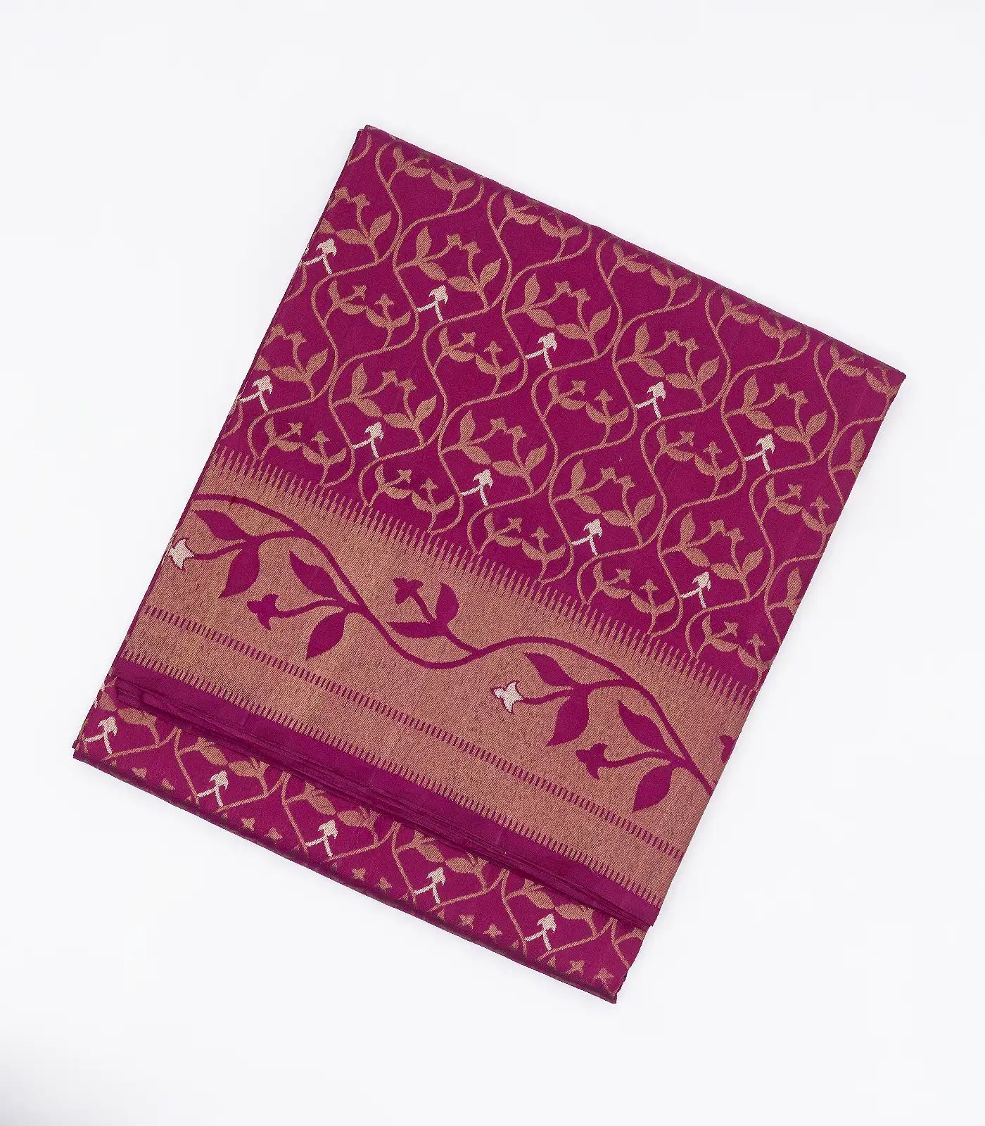 Purple Handloom Soft Silk Saree With Floral Jaal Motifs