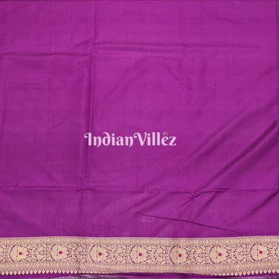 Purple Designer Handwoven Banarasi Meenakari Katan Silk Saree