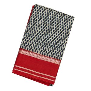 Cream Chanderi Cotton Saree With Printed Floral Buds