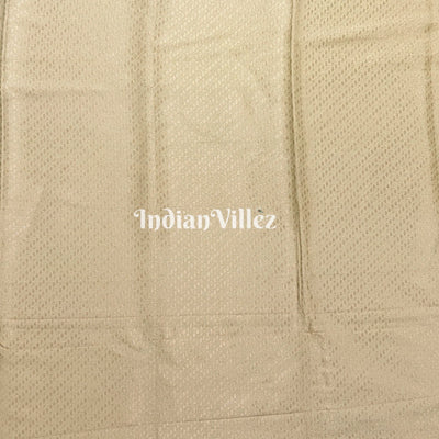 Beige Floral Motif Designer Meenakari Banarasi Silk Saree