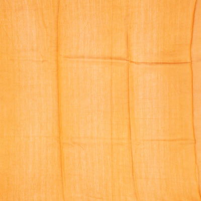 Orange Handloom Chanderi Cotton Saree With Triangular motifs in Shibori dyed technique