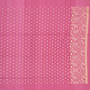 Dusty Pink Handwoven Banarasi Silk Saree With Floral Motifs