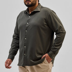 Olive Regular Fit Stretch Shirt
