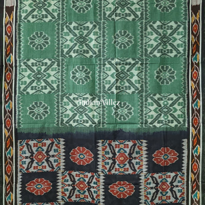 Jade Green Black Maniabandha Odisha Ikat Cotton Saree