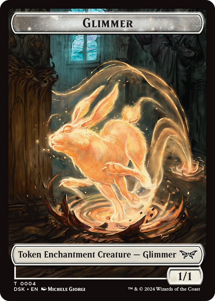 Angel Token (02) // Glimmer Token (04) [Duskmourn: House of Horror: Commander: Tokens] [Non-Foil]