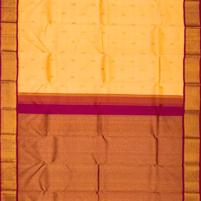 Sandal Handloom Kanchipuram Korvai Silk Saree With Pink Border