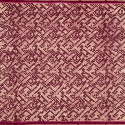 Beige Handloom Chanderi Cotton Saree With Printed Floral Motif