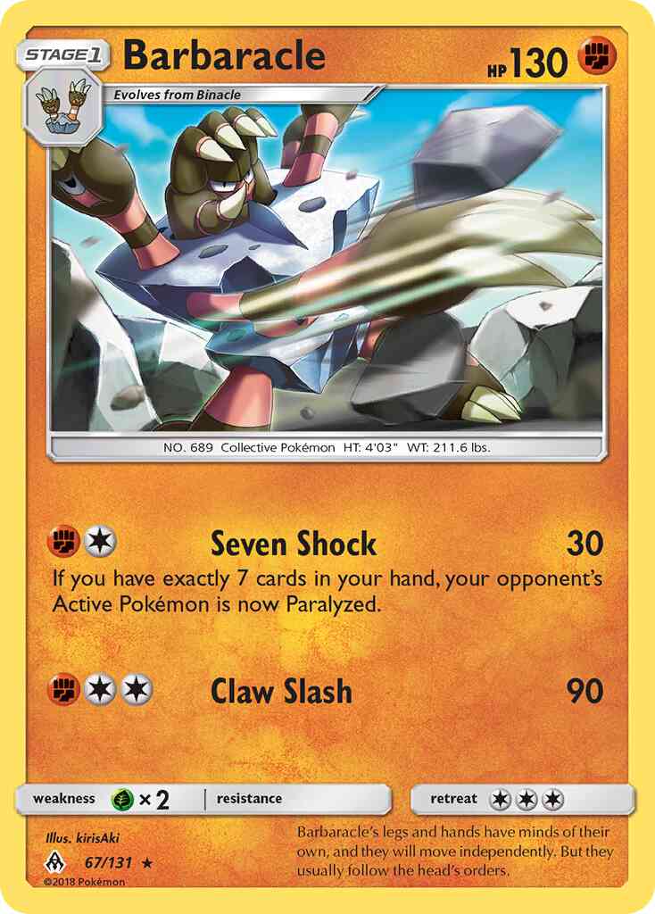 Barbaracle - 67/131 - Rare [sm6-67] [Reverse Holo]