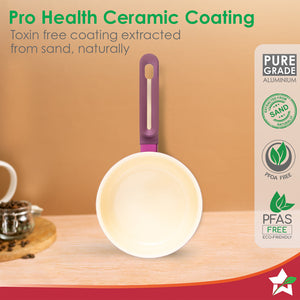 Bellagio Sauce Pan | 16 cm | 1.4 L | Non-Stick Ceramic Coating  Non-Toxic|by blacktree
