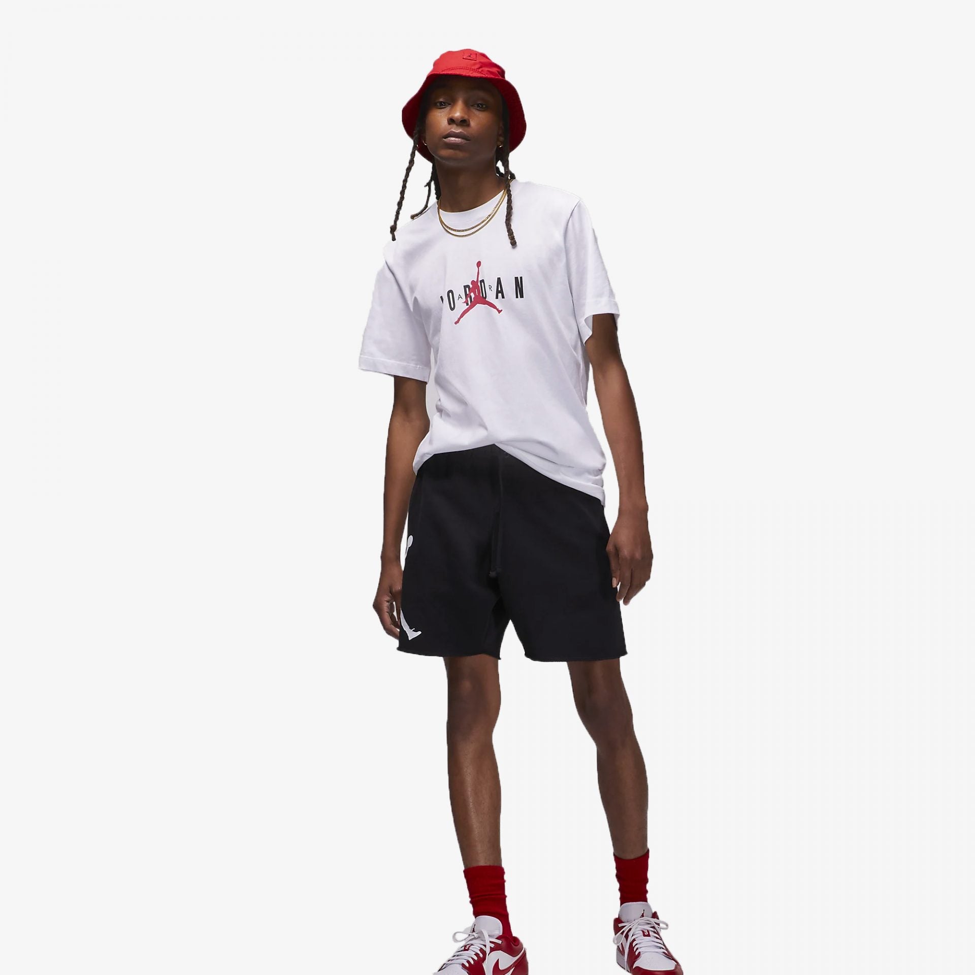 Jordan | JORDAN AIR T-SHIRT  { BLACK / GYM RED