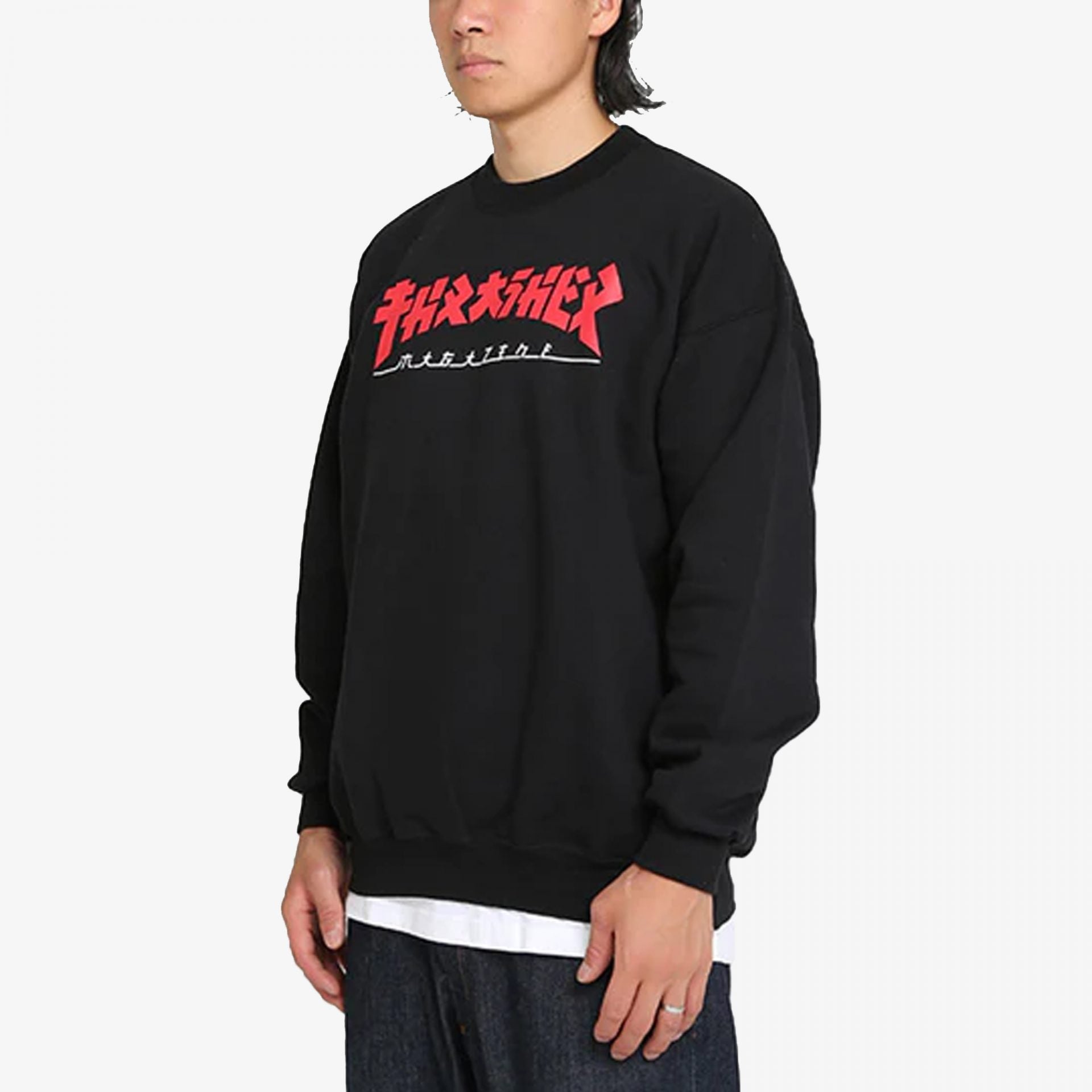 Thrasher | GODZILLA CREWNECK  { BLACK