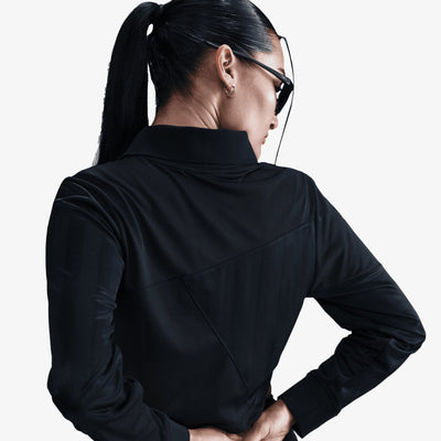 NIKE | SPORTSWEAR LONG-SLEEVE CROPPED JERSEY { BLACK/BLACK/SAIL