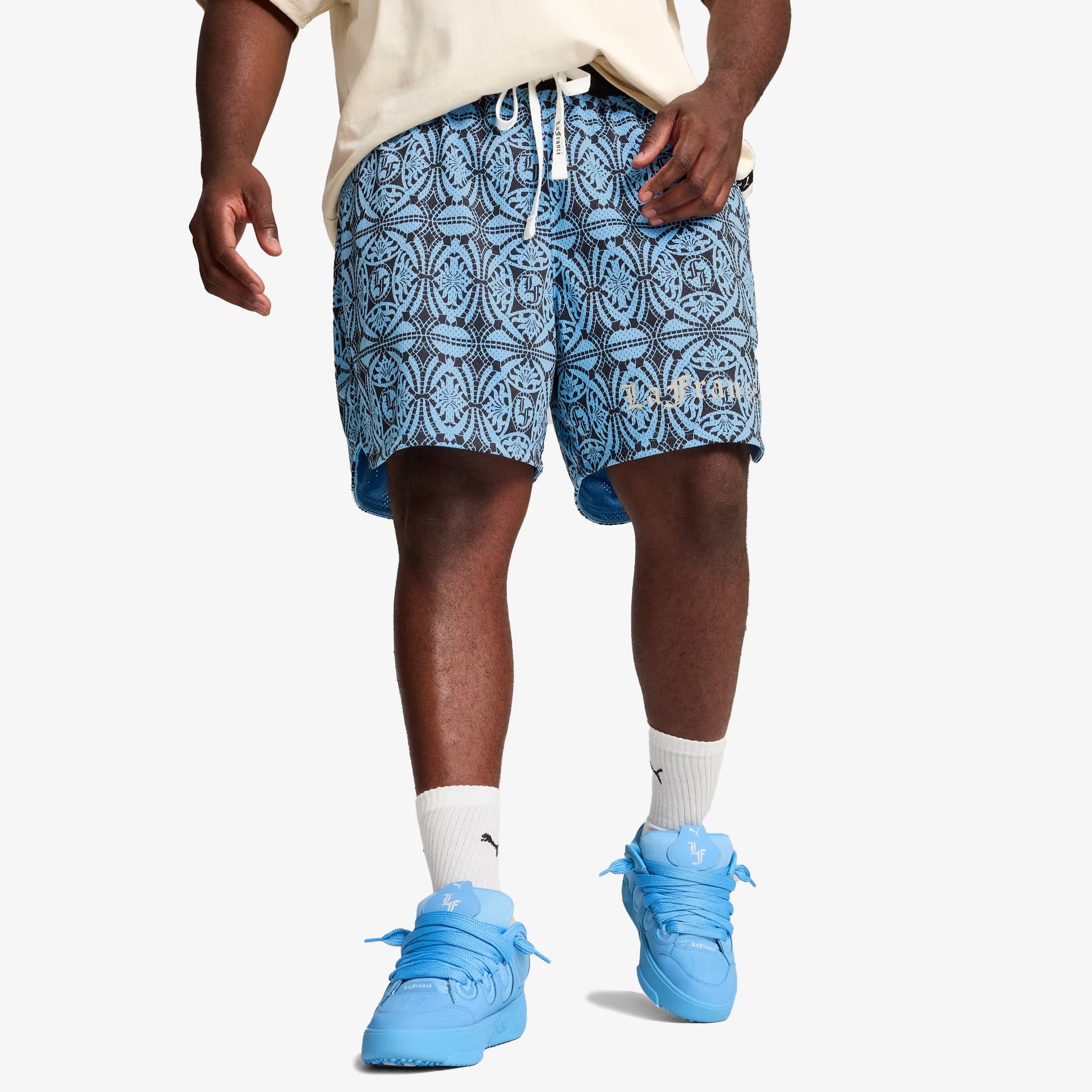 PUMA | HOOPS X LF MOSIAC SHORTS { TEAM LIGHT BLUE