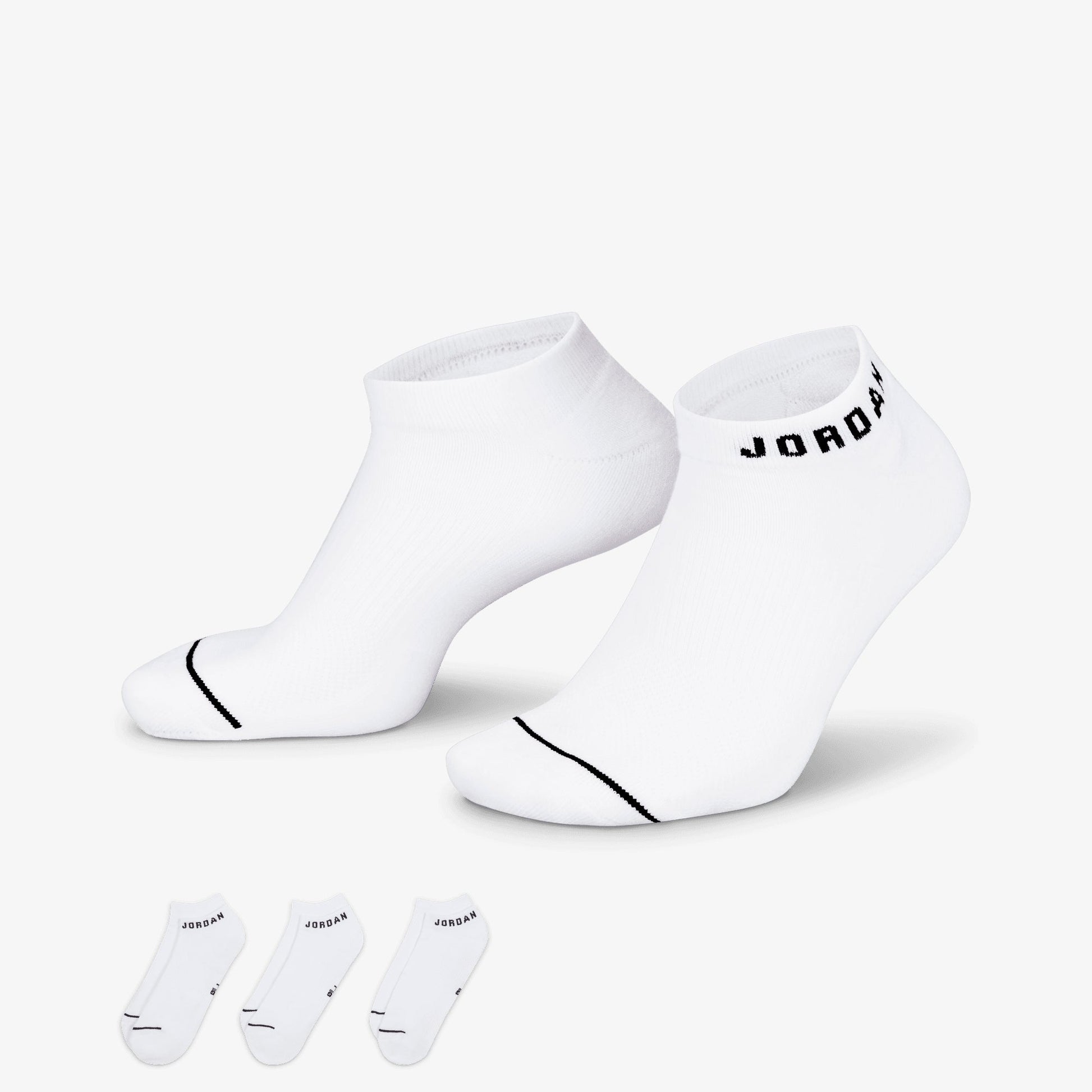 Jordan | EVERYDAY NO-SHOW SOCKS (3 PAIRS) { WHITE/BLACK