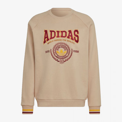 Adidas Originals | VARSITY CREWNECK SWEATSHIRT  { MAGIC BEIGE