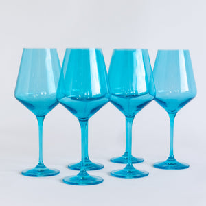 Estelle Colored Wine Stemware - Set of 6 {Ocean Blue}