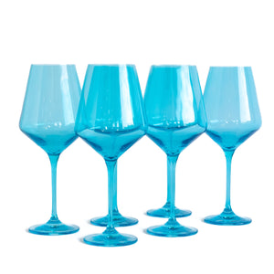 Estelle Colored Wine Stemware - Set of 6 {Ocean Blue}