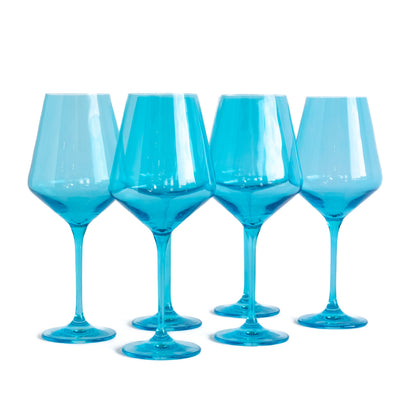 Estelle Colored Wine Stemware - Set of 6 {Ocean Blue}