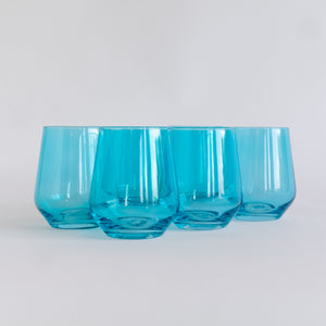 Estelle Colored Wine Stemless - Set of 6 {Ocean Blue}