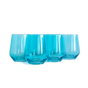 Estelle Colored Wine Stemless - Set of 6 {Ocean Blue}