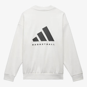 Adidas | BASKETBALL CREW SWEATSHIRT  { WHITE