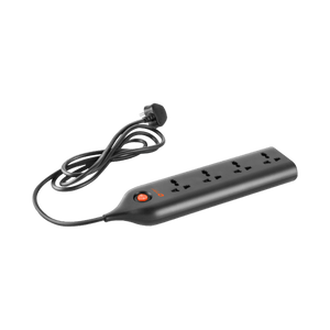 4 Socket Extension Board with 2 Metre Wire (Black)