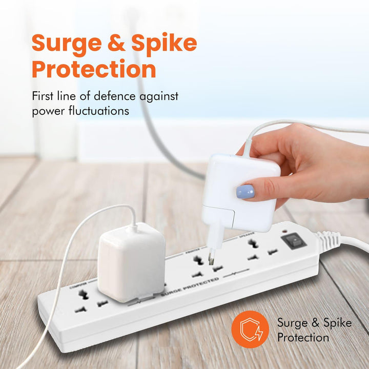 4 Socket Extension Board with 5 Metre Wire