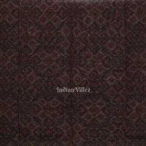 Off white Coffee Pochampally Ikat Sico (Silk & Cotton) Saree with Zari Border