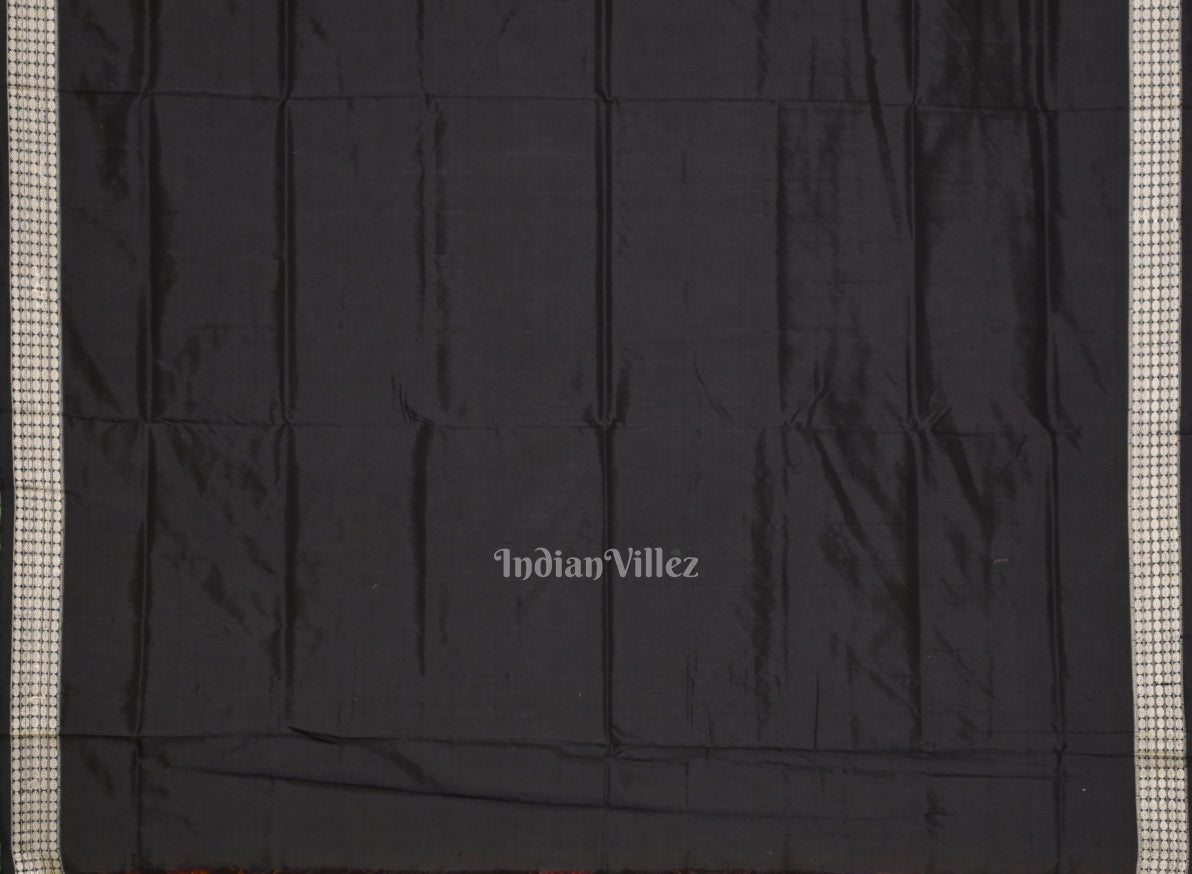 Maroon Lotus Theme Odisha Handloom Sambalpuri Silk Saree