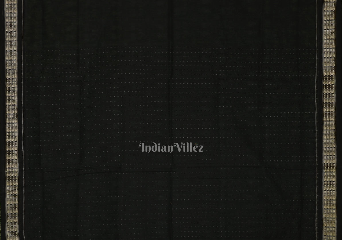 Green with Black Sambalpuri Bapta Cotton*Silk Saree