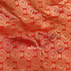 Bridal Red pure authentic Kanjivaram Silk Saree with  Zari Brocade