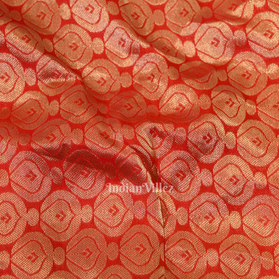 Bridal Red pure authentic Kanjivaram Silk Saree with  Zari Brocade