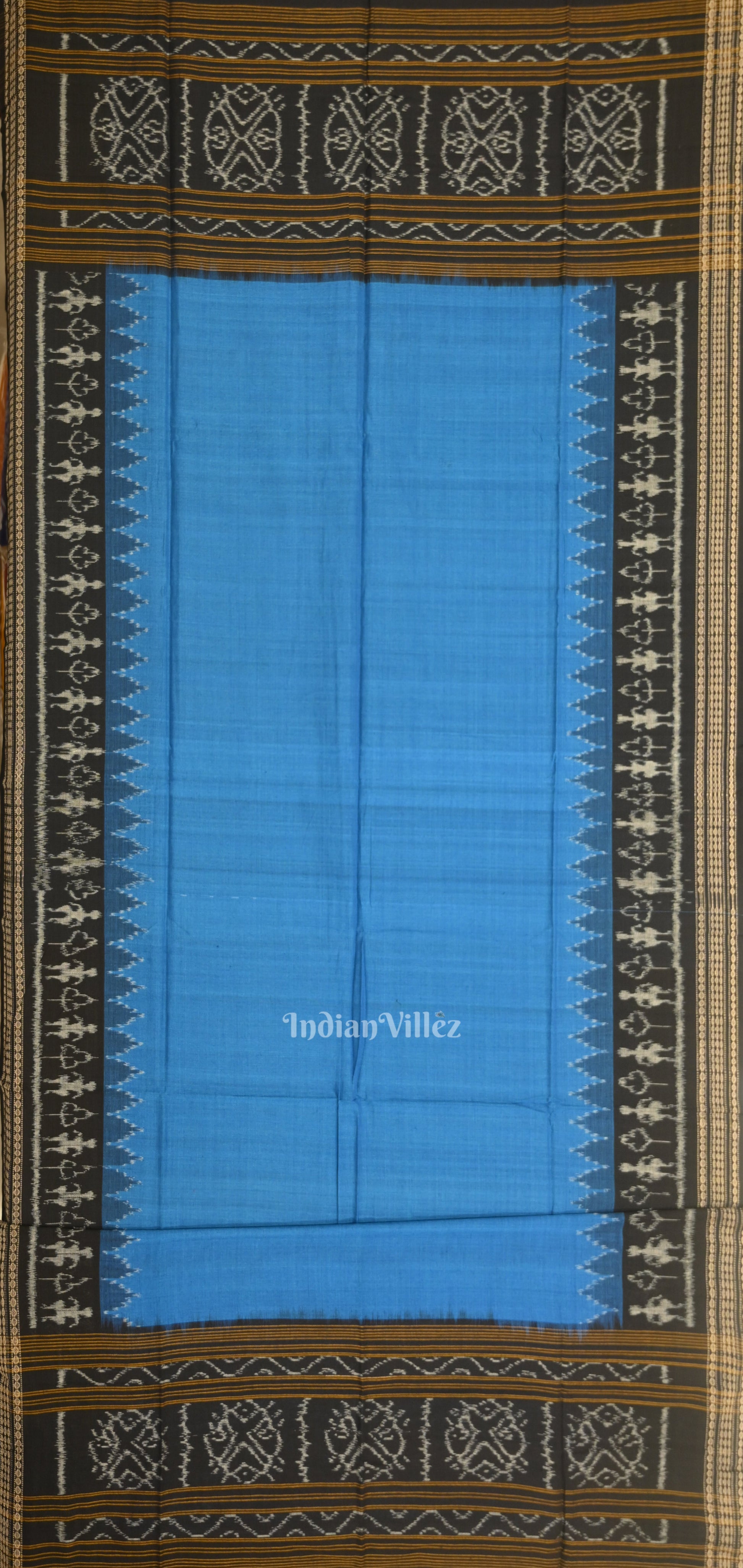 Black Blue Odisha Ikat Sambalpuri Dress Set & Dupatta