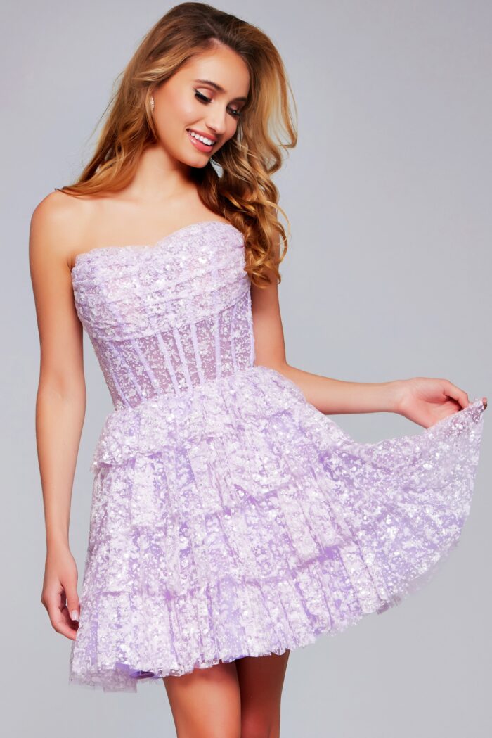 Jovani 40030 Homecoming Short Sequin A Line Cocktail Dress