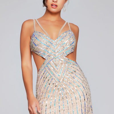 Jovani 400610 Beaded Sequin Short Cocktail Dress