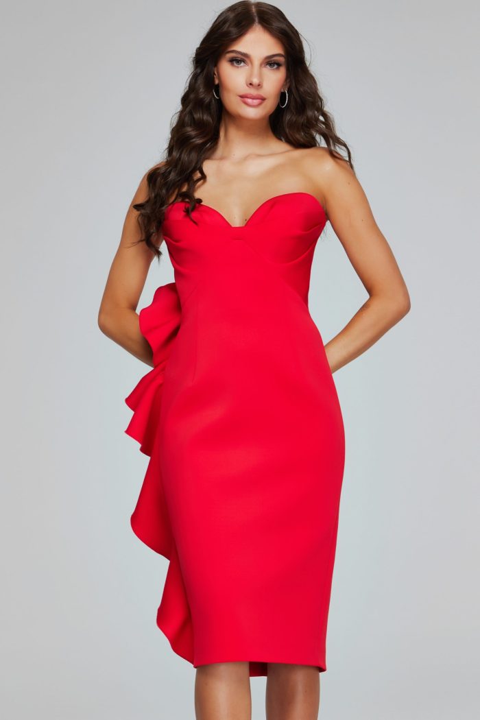Jovani 40097 Short Fitted Rosette Cocktail Dress
