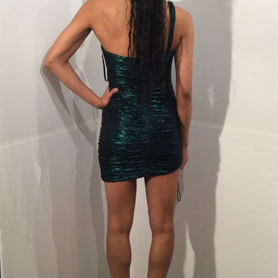 Metallic Fitted Short One Shoulder Dress by Jovani 40136